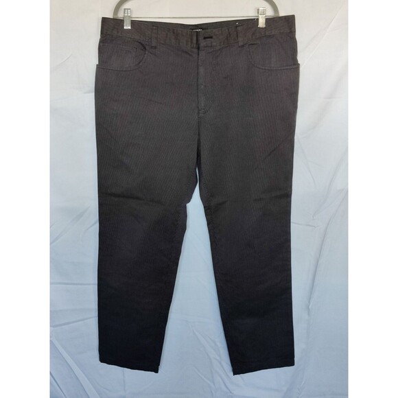 Bar III Men's Slim-Fit Black Gray Striped Pants 38‎ X 30 Flat Front - Picture 1 of 5